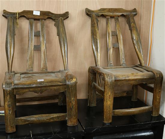 A pair of Chinese concubine chairs